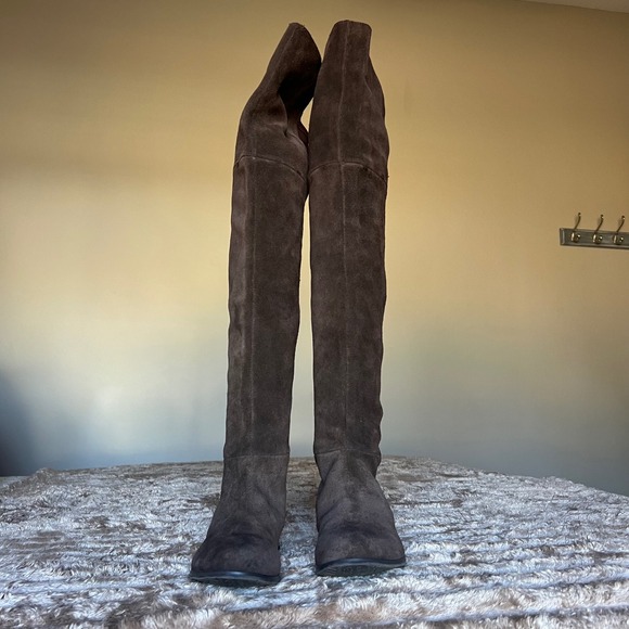 Chinese Laundry Radiance Brown Suede Stretch Over The Knee Boots Women 7 37.5 - Picture 6 of 16